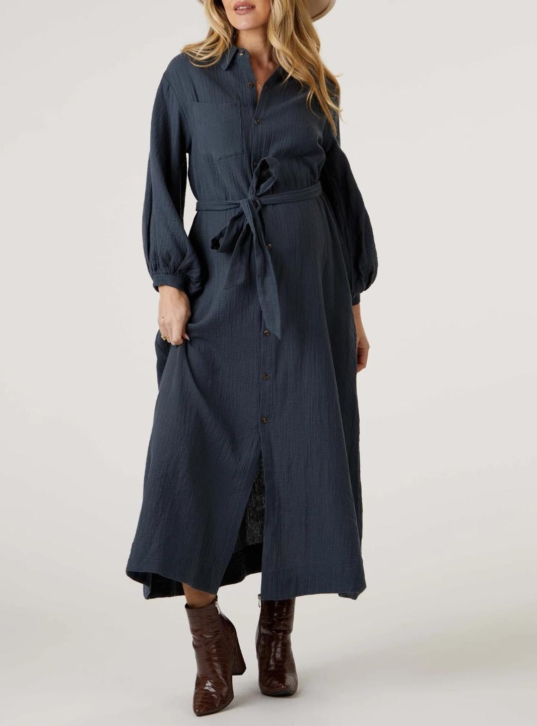 Navy Shirt Dress